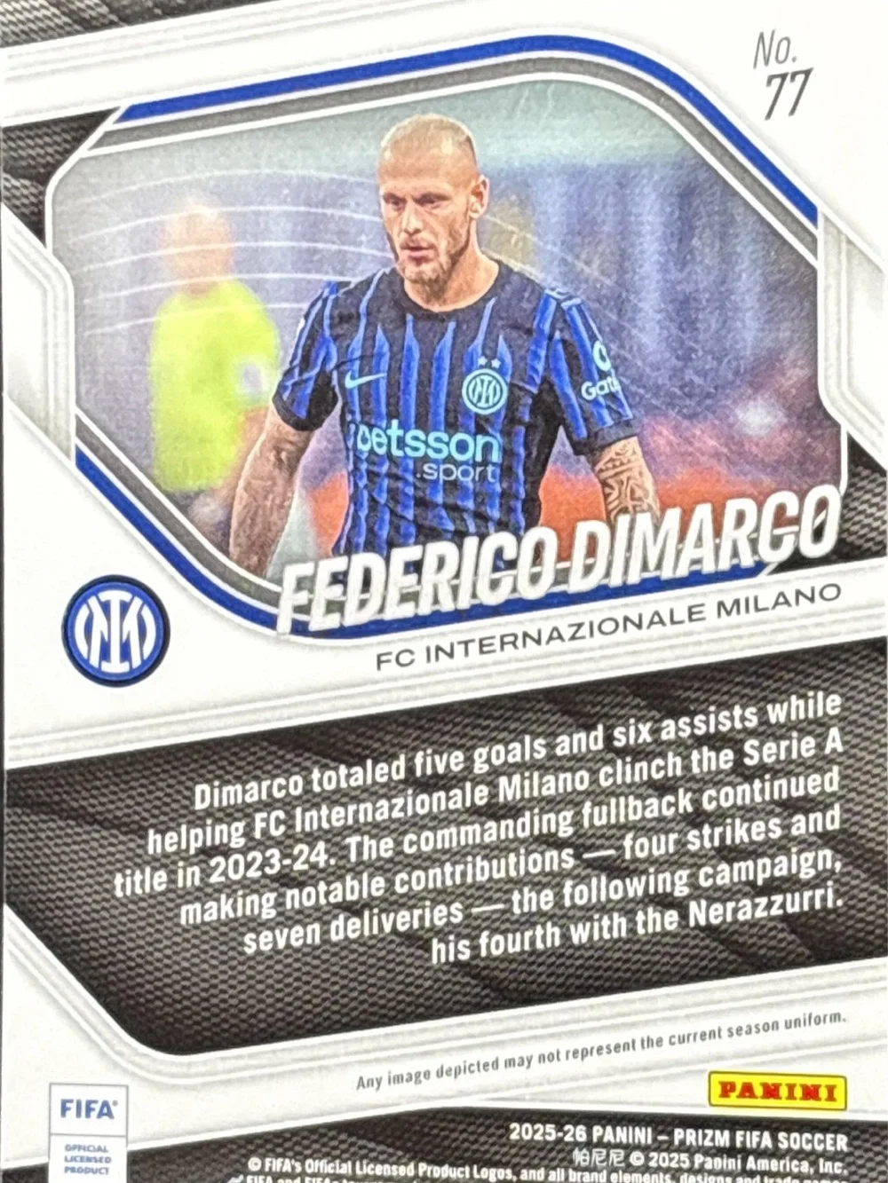 Panini Inter Milan Federico Dimarco Soccer Trading Card